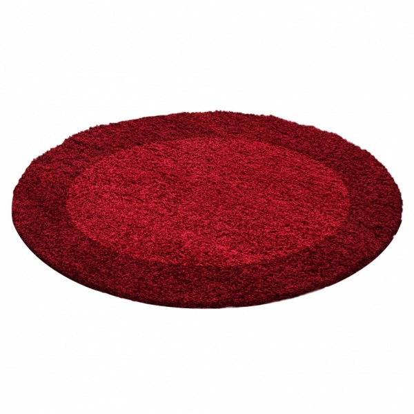 Life Shaggy Border Red Rug